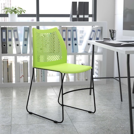 Flash Furniture Green Plastic Stack Chair RUT-498A-GN-GG